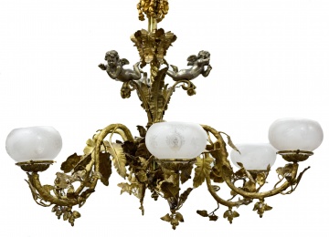 Monumental 19th Century Bronze and Metal Chandelier